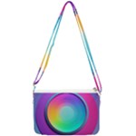 Circle Colorful Rainbow Spectrum Button Gradient Psychedelic Art Double Gusset Crossbody Bag