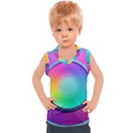 Circle Colorful Rainbow Spectrum Button Gradient Psychedelic Art Kids  Sport Tank Top