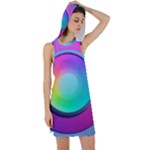 Circle Colorful Rainbow Spectrum Button Gradient Psychedelic Art Racer Back Hoodie Dress