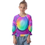 Circle Colorful Rainbow Spectrum Button Gradient Psychedelic Art Kids  Cuff Sleeve Top
