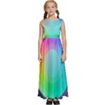 Circle Colorful Rainbow Spectrum Button Gradient Psychedelic Art Kids  Satin Sleeveless Maxi Dress