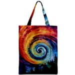 Cosmic Rainbow Quilt Artistic Swirl Spiral Forest Silhouette Fantasy Zipper Classic Tote Bag