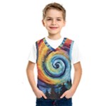 Cosmic Rainbow Quilt Artistic Swirl Spiral Forest Silhouette Fantasy Kids  Basketball Tank Top