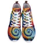 Cosmic Rainbow Quilt Artistic Swirl Spiral Forest Silhouette Fantasy Men s Lightweight High Top Sneakers