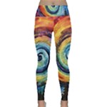 Cosmic Rainbow Quilt Artistic Swirl Spiral Forest Silhouette Fantasy Lightweight Velour Classic Yoga Leggings