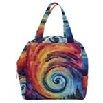 Cosmic Rainbow Quilt Artistic Swirl Spiral Forest Silhouette Fantasy Boxy Hand Bag