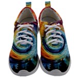 Cosmic Rainbow Quilt Artistic Swirl Spiral Forest Silhouette Fantasy Mens Athletic Shoes