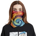 Cosmic Rainbow Quilt Artistic Swirl Spiral Forest Silhouette Fantasy Face Covering Bandana (Two Sides)