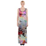 Digital Computer Technology Office Information Modern Media Web Connection Art Creatively Colorful C Thigh Split Maxi Dress