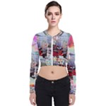 Digital Computer Technology Office Information Modern Media Web Connection Art Creatively Colorful C Long Sleeve Zip Up Bomber Jacket