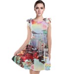 Digital Computer Technology Office Information Modern Media Web Connection Art Creatively Colorful C Tie Up Tunic Dress