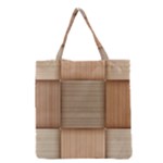 Wooden Wickerwork Texture Square Pattern Grocery Tote Bag