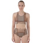 Wooden Wickerwork Texture Square Pattern Racer Back Bikini Set