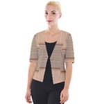 Wooden Wickerwork Texture Square Pattern Cropped Button Cardigan
