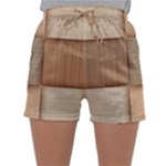 Wooden Wickerwork Texture Square Pattern Sleepwear Shorts