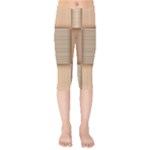 Wooden Wickerwork Texture Square Pattern Kids  Capri Leggings 