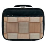 Wooden Wickerwork Texture Square Pattern Lunch Bag