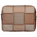 Wooden Wickerwork Texture Square Pattern Make Up Pouch (Large)