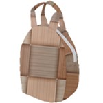Wooden Wickerwork Texture Square Pattern Travel Backpack