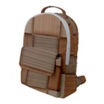 Wooden Wickerwork Texture Square Pattern Flap Pocket Backpack (Large)
