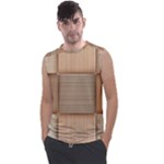 Wooden Wickerwork Texture Square Pattern Men s Regular Tank Top