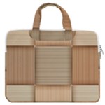 Wooden Wickerwork Texture Square Pattern MacBook Pro 13  Double Pocket Laptop Bag