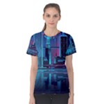 Digital Art Artwork Illustration Vector Buiding City Women s Cotton T-Shirt