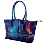 Digital Art Artwork Illustration Vector Buiding City Canvas Shoulder Bag