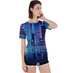 Digital Art Artwork Illustration Vector Buiding City Perpetual Short Sleeve T-Shirt