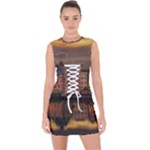 Old Port Of Maasslui Netherlands Lace Up Front Bodycon Dress
