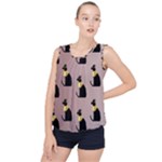 Cat Egyptian Ancient Statue Egypt Culture Animals Bubble Hem Chiffon Tank Top