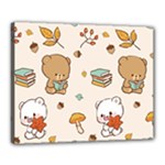 Bear Cartoon Background Pattern Seamless Animal Canvas 20  x 16  (Stretched)