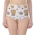 Bear Cartoon Background Pattern Seamless Animal Classic High-Waist Bikini Bottoms