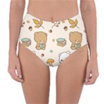 Bear Cartoon Background Pattern Seamless Animal Reversible High-Waist Bikini Bottoms