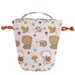 Bear Cartoon Background Pattern Seamless Animal Drawstring Bucket Bag