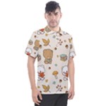 Bear Cartoon Background Pattern Seamless Animal Men s Polo T-Shirt