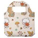 Bear Cartoon Background Pattern Seamless Animal Premium Foldable Grocery Recycle Bag