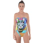 Kitten Cat Pet Animal Adorable Fluffy Cute Kitty Tie Back One Piece Swimsuit