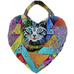 Kitten Cat Pet Animal Adorable Fluffy Cute Kitty Giant Heart Shaped Tote