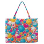Circles Art Seamless Repeat Bright Colors Colorful Zipper Medium Tote Bag