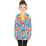 Circles Art Seamless Repeat Bright Colors Colorful Kids  Double Breasted Button Coat