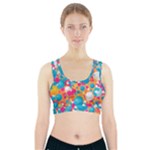 Circles Art Seamless Repeat Bright Colors Colorful Sports Bra With Pocket