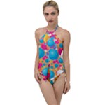 Circles Art Seamless Repeat Bright Colors Colorful Go with the Flow One Piece Swimsuit