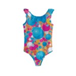 Circles Art Seamless Repeat Bright Colors Colorful Kids  Frill Swimsuit