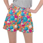 Circles Art Seamless Repeat Bright Colors Colorful Women s Ripstop Shorts