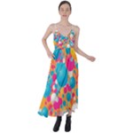 Circles Art Seamless Repeat Bright Colors Colorful Tie Back Maxi Dress