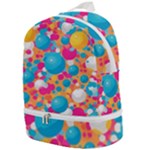 Circles Art Seamless Repeat Bright Colors Colorful Zip Bottom Backpack