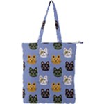 Cat Cat Background Animals Little Cat Pets Kittens Double Zip Up Tote Bag