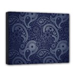 Blue Paisley Texture, Blue Paisley Ornament Deluxe Canvas 20  x 16  (Stretched)