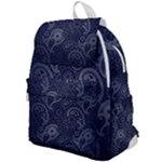 Blue Paisley Texture, Blue Paisley Ornament Top Flap Backpack